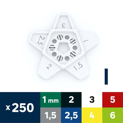 Lot de 250 croisillons universels réutilisable DEXTER, Ep.4 mm