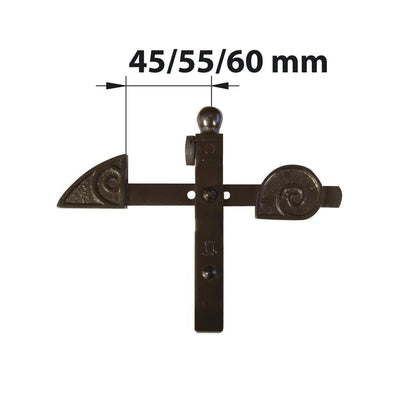 Arrêt de portail à bascule pour portails de 45 à 60 mm d'ép. max H.240xL.310 mm