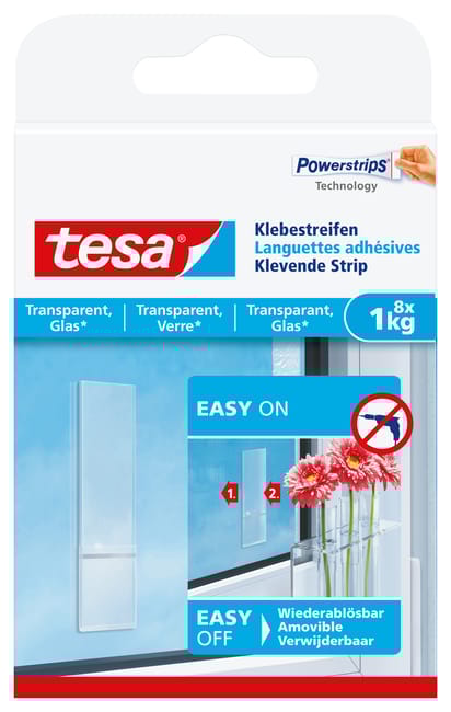 Lot de 8 Languette adhésive Smart mounting system TESA