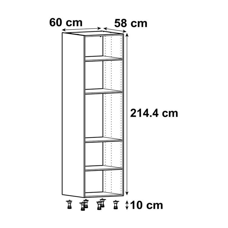 Colonne de cuisine DELINIA ID gris H.214.4 x l.60 x P.58 cm