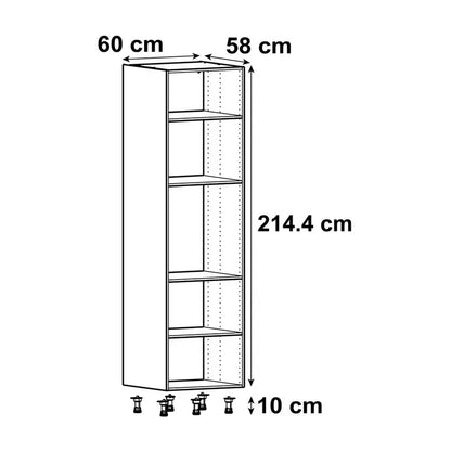 Colonne de cuisine DELINIA ID gris H.214.4 x l.60 x P.58 cm