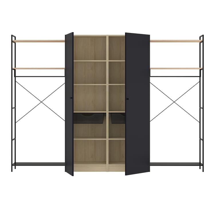 Porte battante Home noir ardoise mat H.200 x l.60 cm