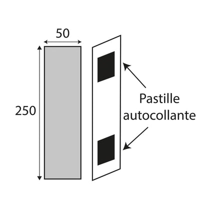 Plaque de propreté adhésive rectangle laiton poli l.5 cm x H.25 cm