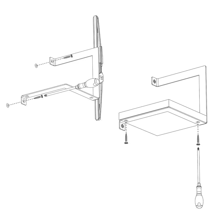 Equerre Parenthèse GAUCHE acier époxy noir, H.15 x P.15 cm - CIME