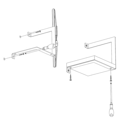 Equerre Parenthèse GAUCHE acier époxy noir, H.15 x P.15 cm - CIME