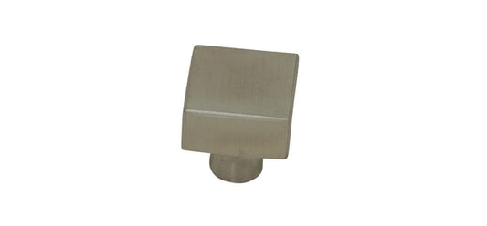 Bouton de meuble carré Carré, inox argent brossé, l.19 mm