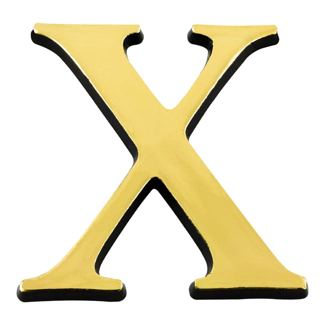 Lettre X en pvc plastifié autocollant NOVAP doré H.4 x l.0.3 cm