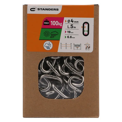 Chaîne inox STANDERS, Diam.4 x l.19 mm x L.5 m