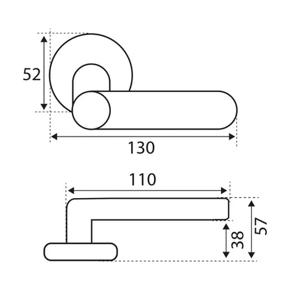 2 poignées sur rosace LINEA BERTOMANI MeudonK aluminium canon de fusil satiné G1
