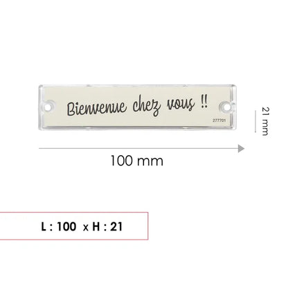 Porte-nom H.2.5 x l.10.7 x P.0.5 cm RENZ, transparent
