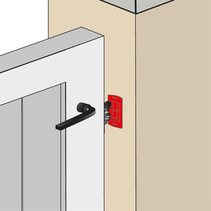 V de réception encastré avec gâche aluminium noir AFBAT