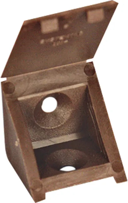 Lot de 4 taquets à visser, plastique brun