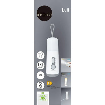 Lampe 2 en 1 torche veilleuse LED rechargeable USB, blanc chaud, Luli INSPIRE