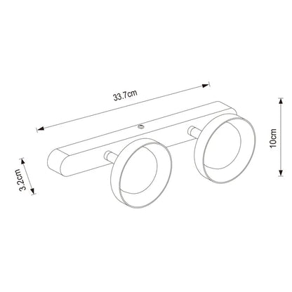 Rampe 2 spots SDB module led IP44, design, métal, blanc INSPIRE Suren