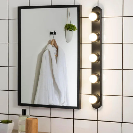 Applique salle de bain Lizz 5 boules E14, noir, Inspire