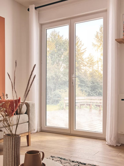 Porte-fenêtre  PVC Essentiel H.215xl.140cm blanc 2 vantaux