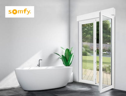 Porte-fenêtre  PVC Essentiel H.215xl.140cm blanc 2 vantaux