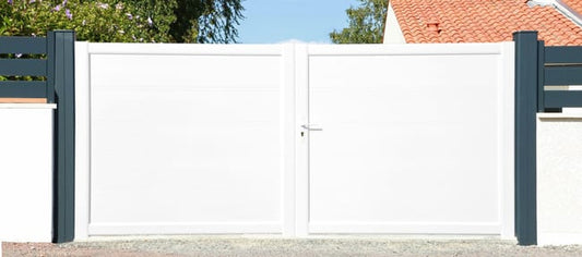 Portail battant pvc Palaos 3m blanc, l.300 x H.165 cm