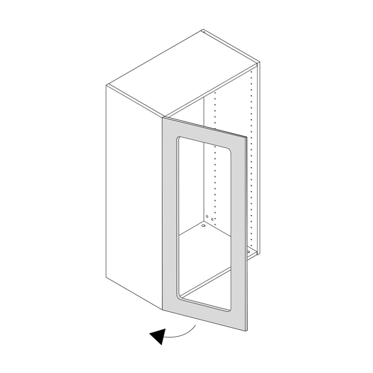 Porte de cuisine vitrée Sevilla vert laguna mat H.76.8 x l.44.7 cm