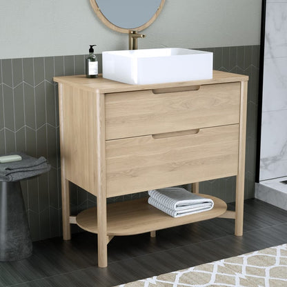 Plan de toilette placage chêne Ep.2.2 x l.91 x H.52 cm Boho/oslo