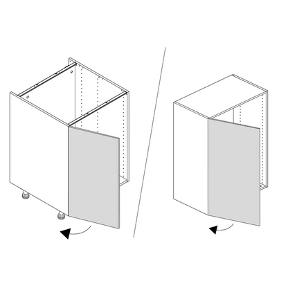 Porte de cuisine Toscane blanc mat H.76.8 x l.59.7 cm