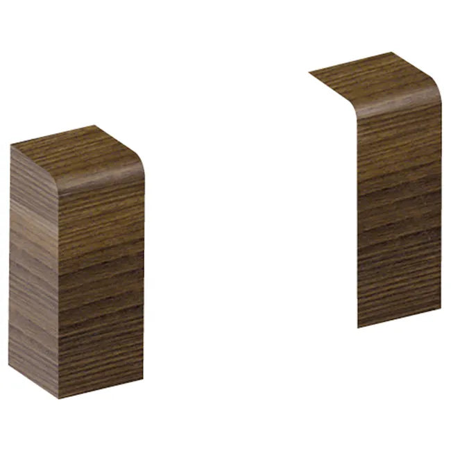 Lot de 2 embouts wengé pour plinthe, H. 10 x P.3.7 cm