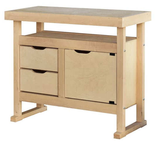 Établi en bois avec 2 tiroirs et 1 porte, L.1 m