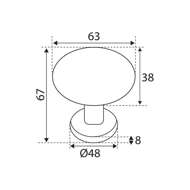 1 bouton sur rosace ovale LINEA BERTOMANI sans trou laiton brossé A3