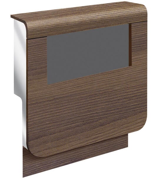 Adaptateur wengé pour plinthe, H. 19 x P.16.5 cm
