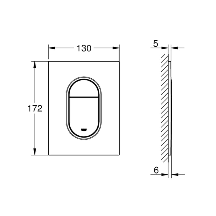 Plaque de commande WC GROHE Arena Cosmopolitan S Blanc alpin