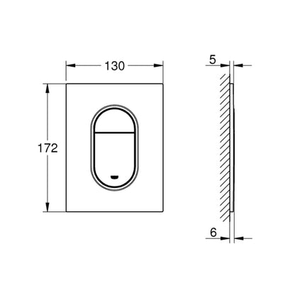 Plaque de commande WC GROHE Arena Cosmopolitan S Blanc alpin