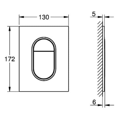 Plaque de commande WC GROHE Arena Cosmopolitan S Blanc alpin