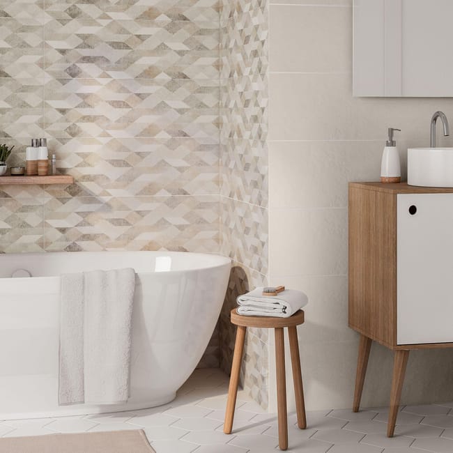 Carrelage mural effet béton blanc mat l.25 x L.76 cm Atelier FOR ME MARAZZI GROU