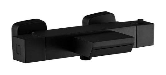 Mitigeur de bain thermostatique noir mat, Encarré, ESSEBAGNO
