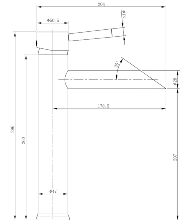 Mitigeur de lavabo chrome XL, Décocascade, ESSEBAGNO