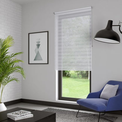 Store enrouleur jour/nuit Athenes blanc, l.45 x H.190 cm, INSPIRE