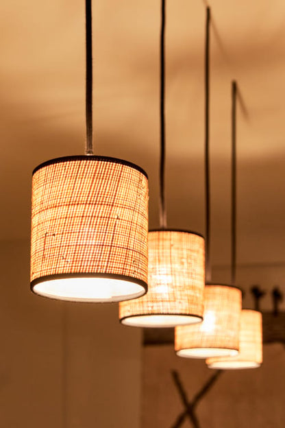 Abat-jour Cylindre H.13 cm, Diam.13 cm raphia, naturel COREP