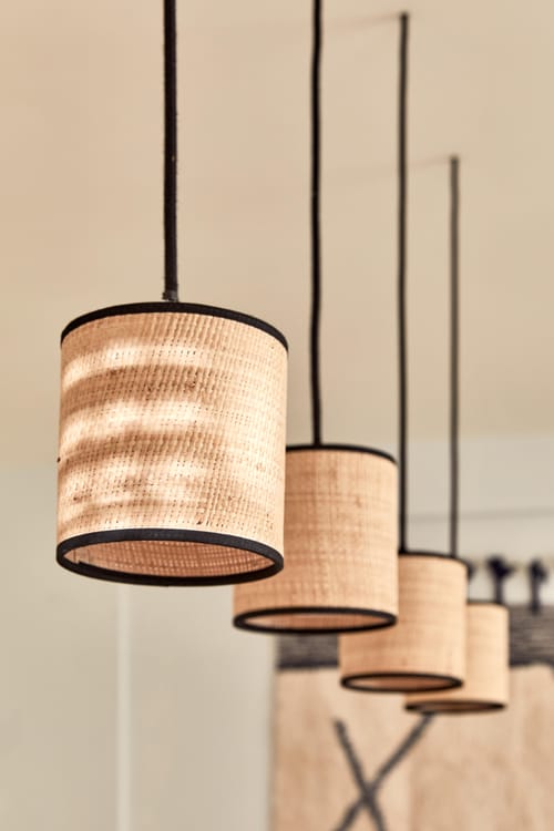 Abat-jour Cylindre H.13 cm, Diam.13 cm raphia, naturel COREP