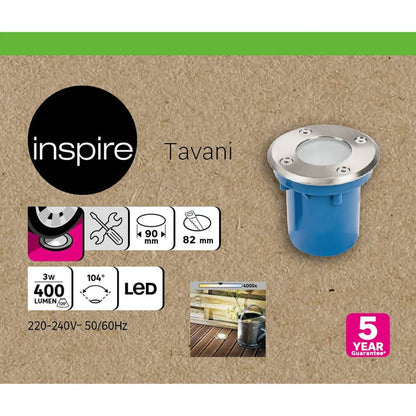 Spot à encastrer LED, Diam. 9 cm 400 lumens blanc neutre INSPIRE rond TAVANI