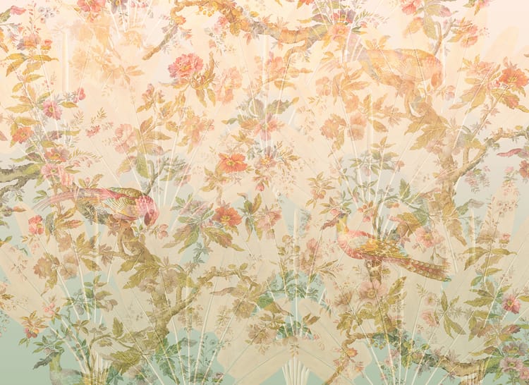 Papier peint panoramique Oiseau paradis multicolore intissé KOMAR l.350xH.255cm