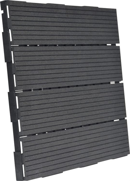 Lot de 4 dalles clipsables composite Snap&go, gris, L.30 x l.30 cm x Ep.23 m