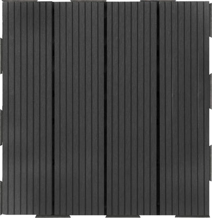 Lot de 4 dalles clipsables composite Snap&go, gris, L.30 x l.30 cm x Ep.23 m