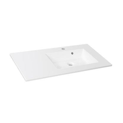 Plan simple vasque à droite Neo line résine composite minérale avec revêtement g