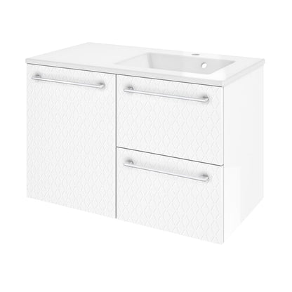 Plan simple vasque à droite Neo line résine composite minérale avec revêtement g