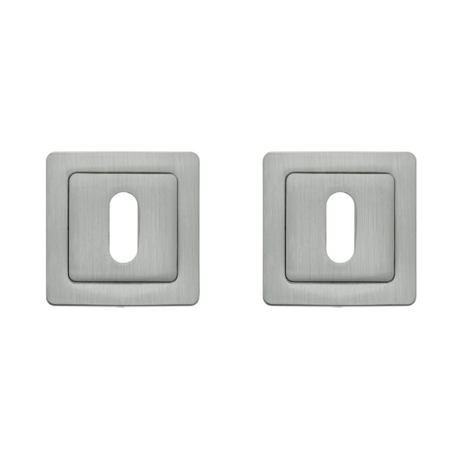 2 rosaces AYR trou de clé, nickel satiné C1