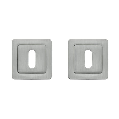 2 rosaces AYR trou de clé, nickel satiné C1
