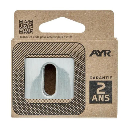 2 rosaces AYR trou de clé, nickel satiné C1