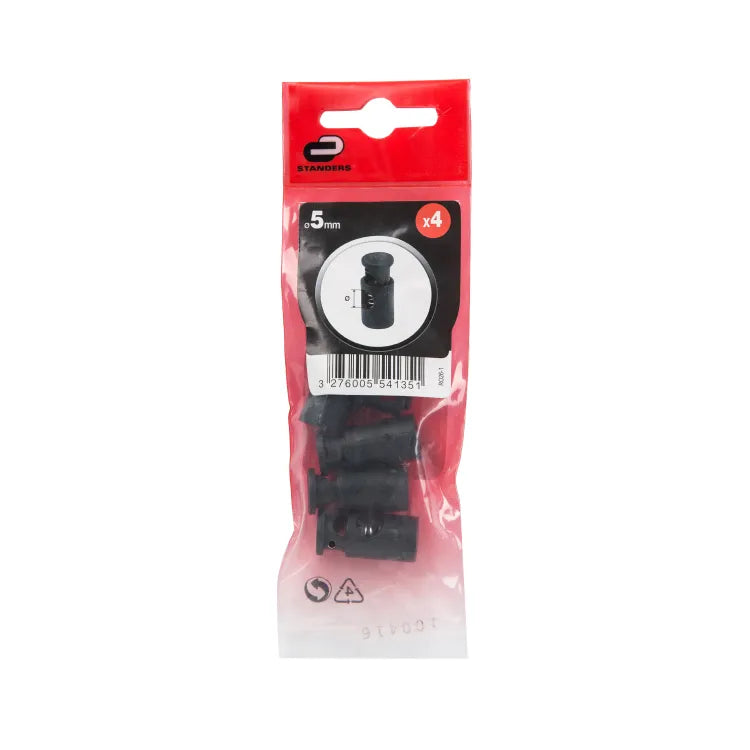 Lot de 4 serre-cordons polyamide, STANDERS, Diam.5 mm