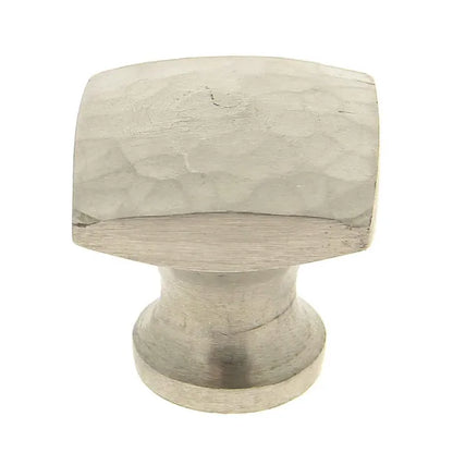 Bouton de meuble carré Facette, fer argent, l.28 mm