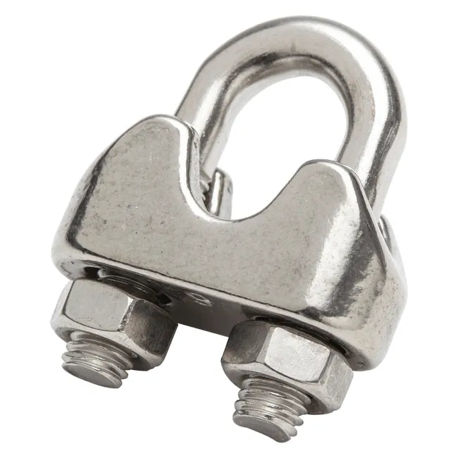 Lot de 2 serre-câbles inox, STANDERS, Diam.6 x l.11.4 mm